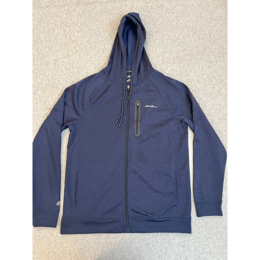 Eddie Bauer Hoodie Men's Medium Navy FreeDry Fleece Performance Full Zip Jacket